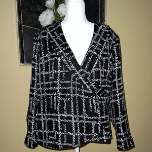 Due Per Due 100% Silk Graffiti Letter Print Blazer Jacket